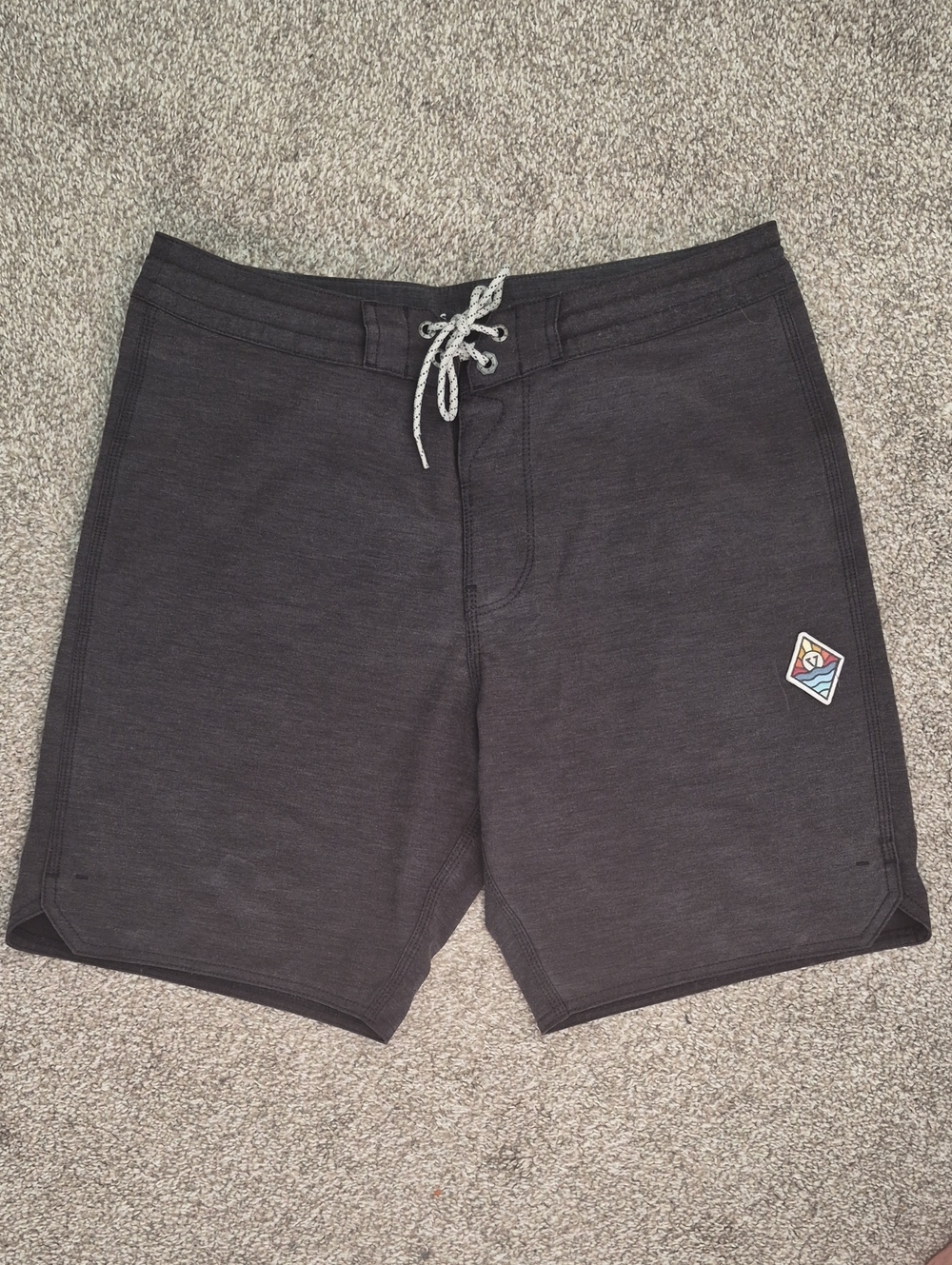 Vissla men's Black Swim Trunks with Patch Detail